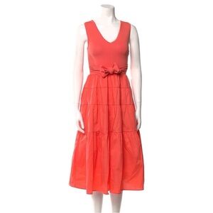 Elegant Coral Sleeveless Dress